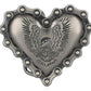 Fibbia per cintura da donna Harley-Davidson® con catena, cuore e aquila ad ala alta, finitura canna di fucile