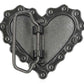 Fibbia per cintura da donna Harley-Davidson® con catena, cuore e aquila ad ala alta, finitura canna di fucile