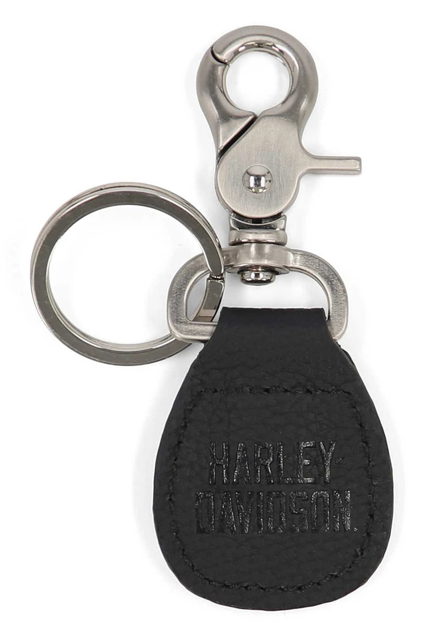 Portachiavi in vera pelle nera con medaglione a teschio Willie G di Harley-Davidson®, colore nero