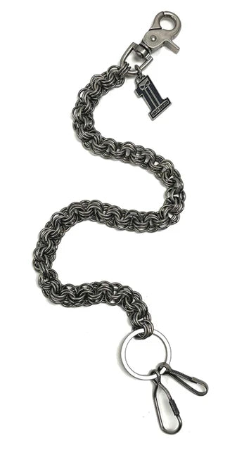 Catena per portafoglio da uomo Harley-Davidson® con teschio n. 1, lunghezza 61 cm, finitura nichel anticato.