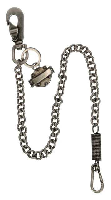 Catena per portafoglio da uomo Harley-Davidson® Bar & Shield con molla, lunghezza 24 pollici, nichel anticato