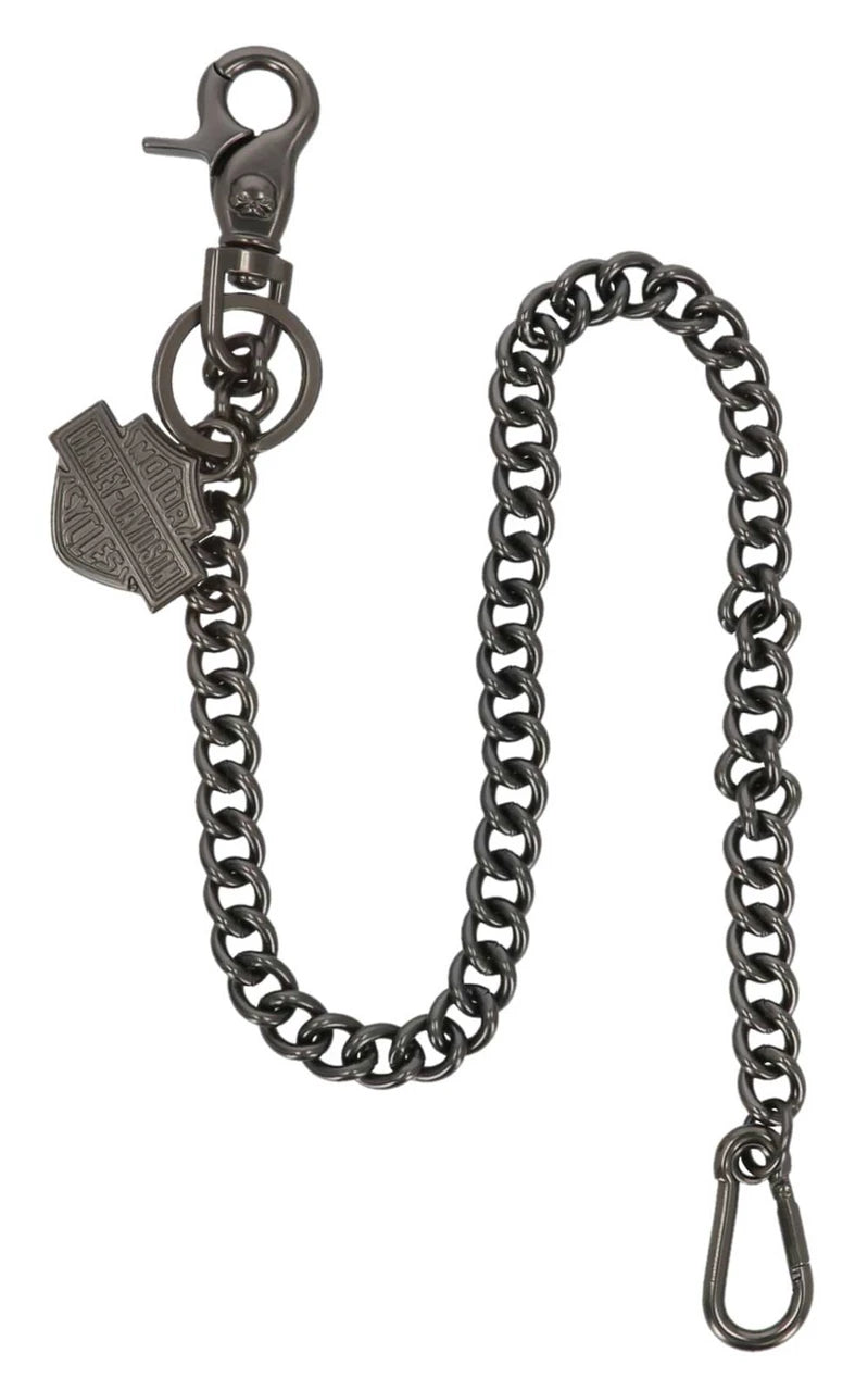 Catena per portafoglio da uomo Harley-Davidson® con logo Bar & Shield, lunghezza 24 pollici, finitura canna di fucile.