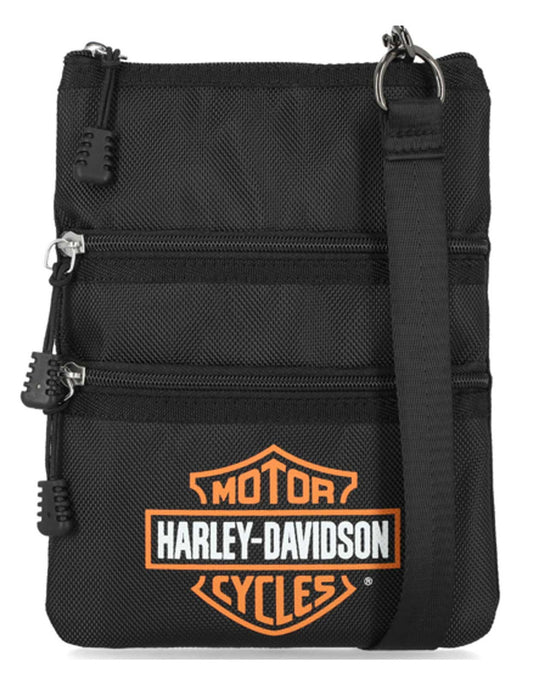 Borsa a tracolla da donna Harley-Davidson® con logo Bar & Shield in nylon e tracolla regolabile