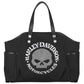Borsa tote da donna Harley-Davidson® con teschio Willie G decorato, in poliestere, nera