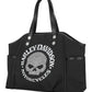 Borsa tote da donna Harley-Davidson® con teschio Willie G decorato, in poliestere, nera