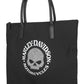 Borsa tote piatta da donna Harley-Davidson® con teschio Willie G decorato, nera