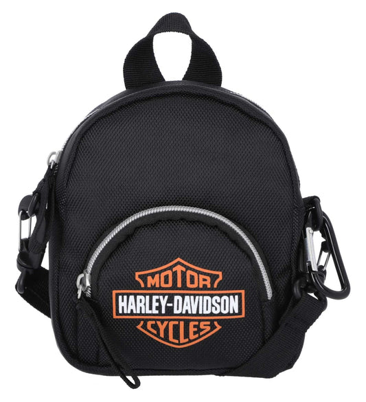 Mini zaino convertibile Harley-Davidson® con logo Bar & Shield, nero