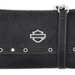 Borsa a tracolla da donna Harley-Davidson® modello B&S con stampa effetto pelle di serpente in rilievo, nera