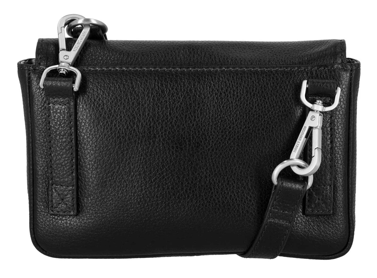 Marsupio convertibile da donna Harley-Davidson® Core Stud in vera pelle, nero