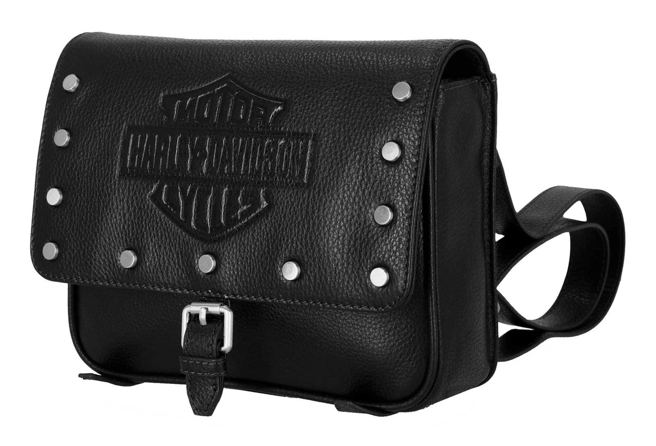 Zaino da donna Harley-Davidson® Core Stud B&S in vera pelle, nero