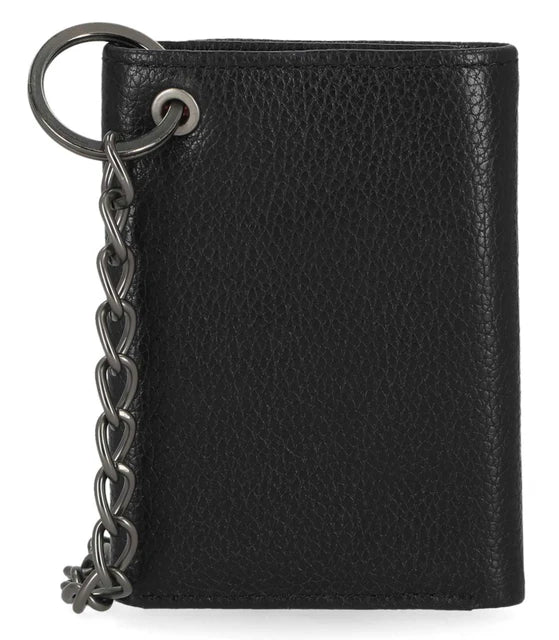 Portafoglio a tre ante da uomo Harley-Davidson® Bar & Shield Core Pebble Chain, nero