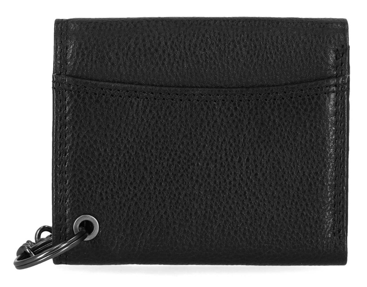 Portafoglio da uomo Harley-Davidson® con catena a scatto e protezione RFID, colore nero, con logo aquila in rilievo