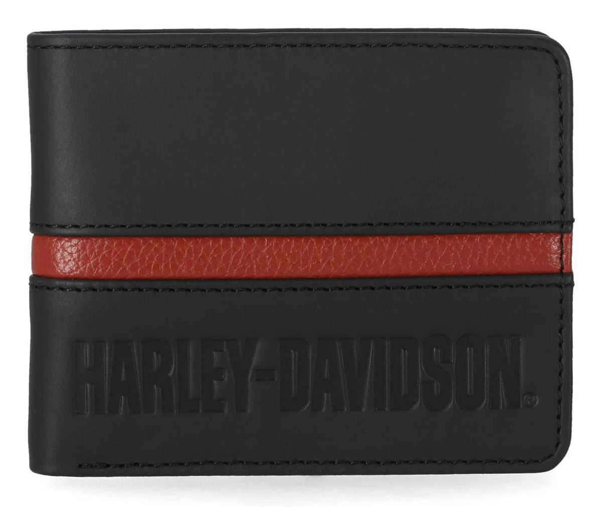 Portafoglio da uomo Harley-Davidson® HD Center Block Passcase in pelle a due ante, nero
