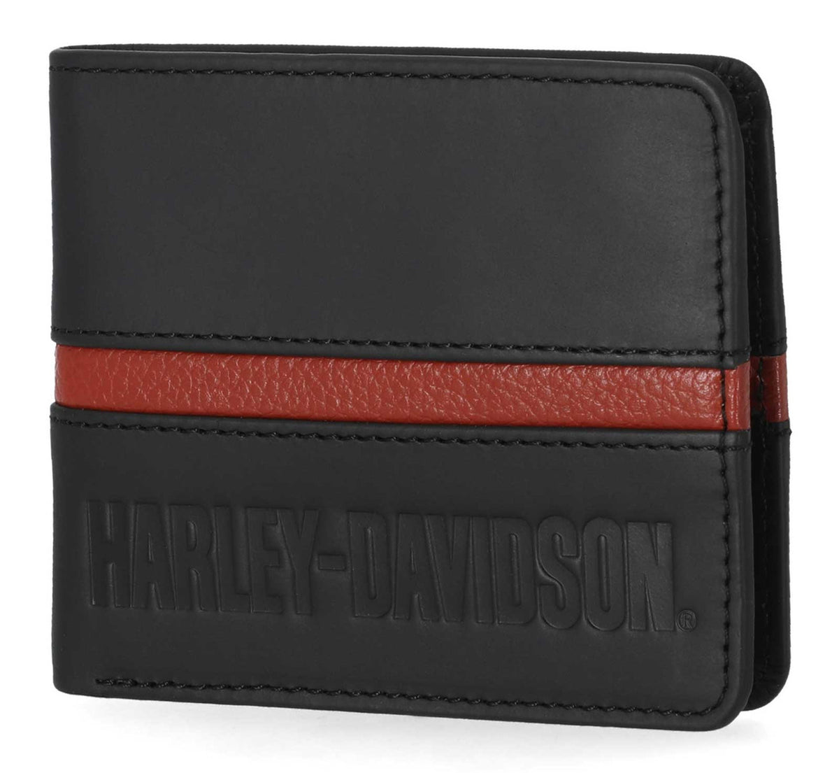 Portafoglio da uomo Harley-Davidson® HD Center Block Passcase in pelle a due ante, nero