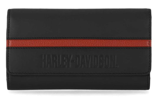 Harley-Davidson® Men’s H-D Center Block Genuine Leather Trucker Wallet, Black Item