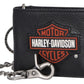 Portafoglio da uomo Harley-Davidson® con toppa in gomma e logo Bar & Shield, in pelle, a due ante - Nero