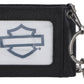 Portafoglio da uomo Harley-Davidson® con toppa in gomma e logo Bar & Shield, in pelle, a due ante - Nero