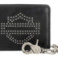Portafoglio da uomo Harley-Davidson® con logo Nail Head Open Bar e Shield, con catena, nero