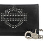Portafoglio medio a tre ante da uomo Harley-Davidson® con logo Nail Head, barra aperta e scudo, con catena