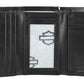 Portafoglio medio a tre ante da uomo Harley-Davidson® con logo Nail Head, barra aperta e scudo, con catena