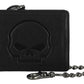 Portafoglio da uomo Harley-Davidson® con catena in pelle e teschio Willie G in rilievo