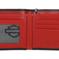 Portafoglio da motociclista Harley-Davidson® da uomo in vera pelle con logo #1 RWB, nero