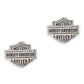 Orecchini Harley-Davidson® Women's Sterling Silver 10mm B&S Wordmark Stud Earrings