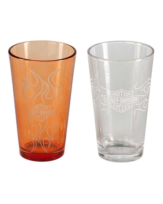 Set Bicchieri Harley-Davidson® B&S Flames Pint Glass Set