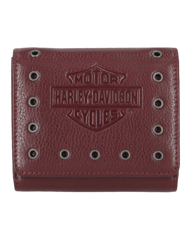 Portafoglio Harley-Davidson® Women's Eyelet Indexer Wallet - Oxblood