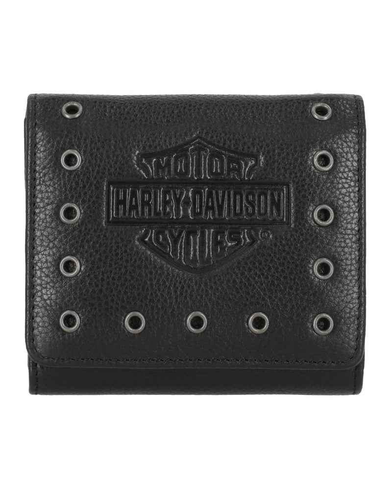 Portafoglio Harley-Davidson® Women's Eyelet Indexer Wallet - Black