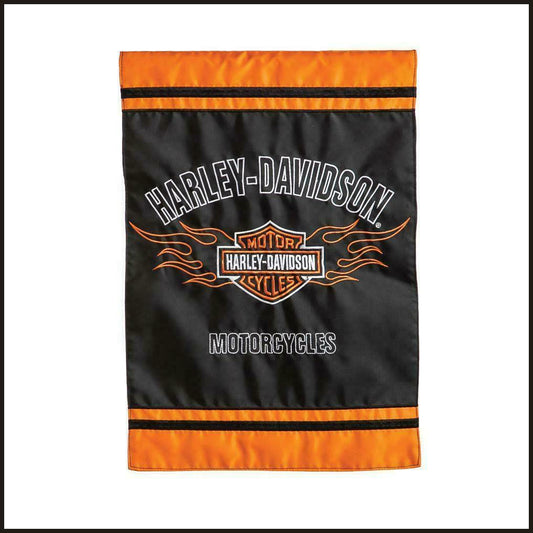 Harley-Davidson Flag Bar & Shield Logo Flames