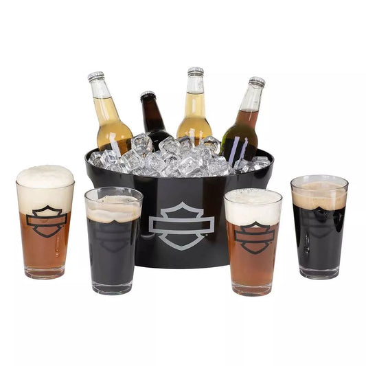 Harley-Davidson® Bar & Shield Party Tub con quattro bicchieri da pinta da 16 once