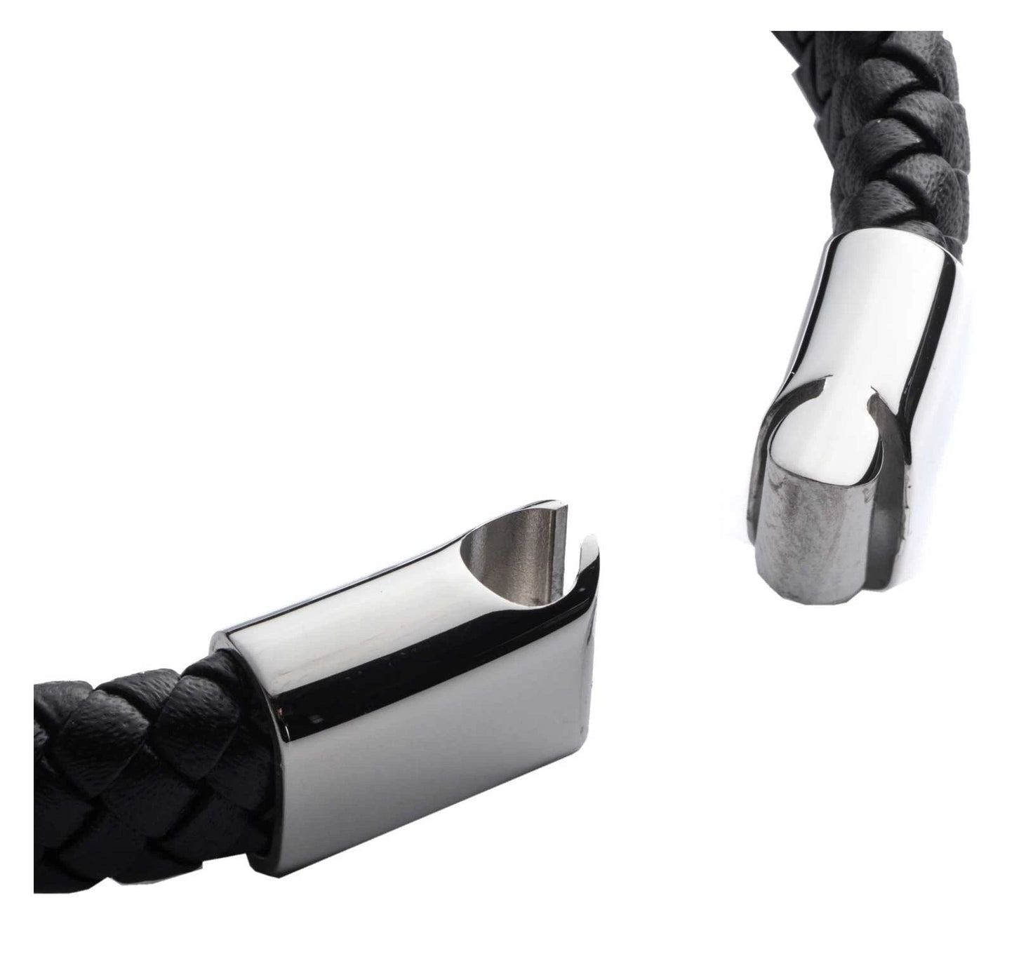 Bracciale da uomo Harley-Davidson da 9 pollici in pelle intrecciata con logo Bar & Shield, nero